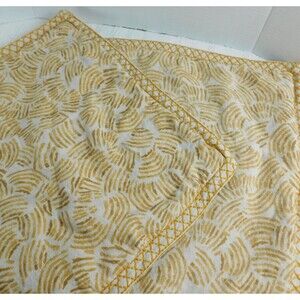 Villa Linen Pillow Covers Yellow Gold 18.5 square Boho Decor Set 2 Square Home !